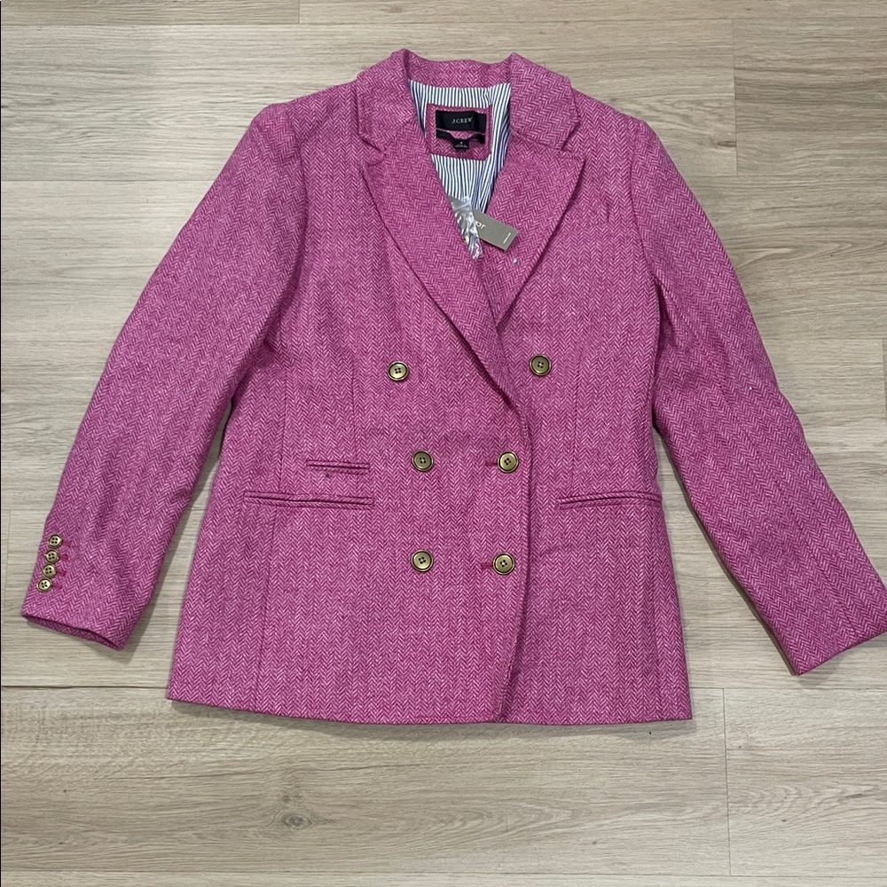 J. Crew Fuchsia Double-Breasted Blazer